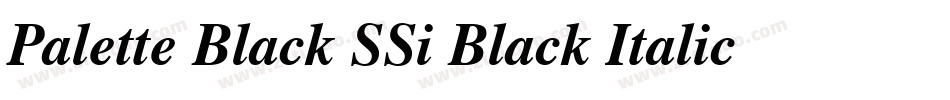 Palette Black SSi Black Italic字体转换